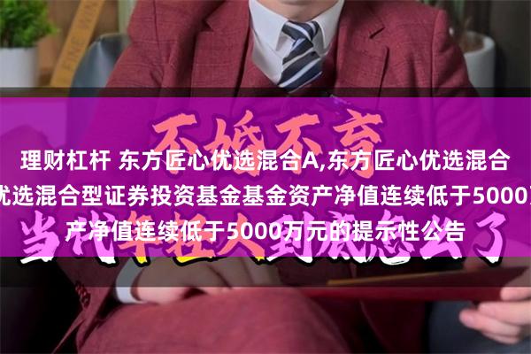 理财杠杆 东方匠心优选混合A,东方匠心优选混合C: 关于东方匠心优选混合型证券投资基金基金资产净值连续低于5000万元的提示性公告