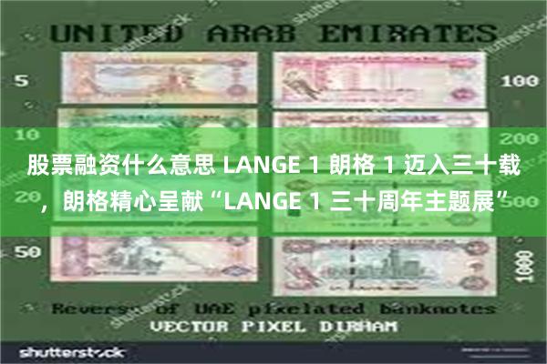 股票融资什么意思 LANGE 1 朗格 1 迈入三十载，朗格精心呈献“LANGE 1 三十周年主题展”